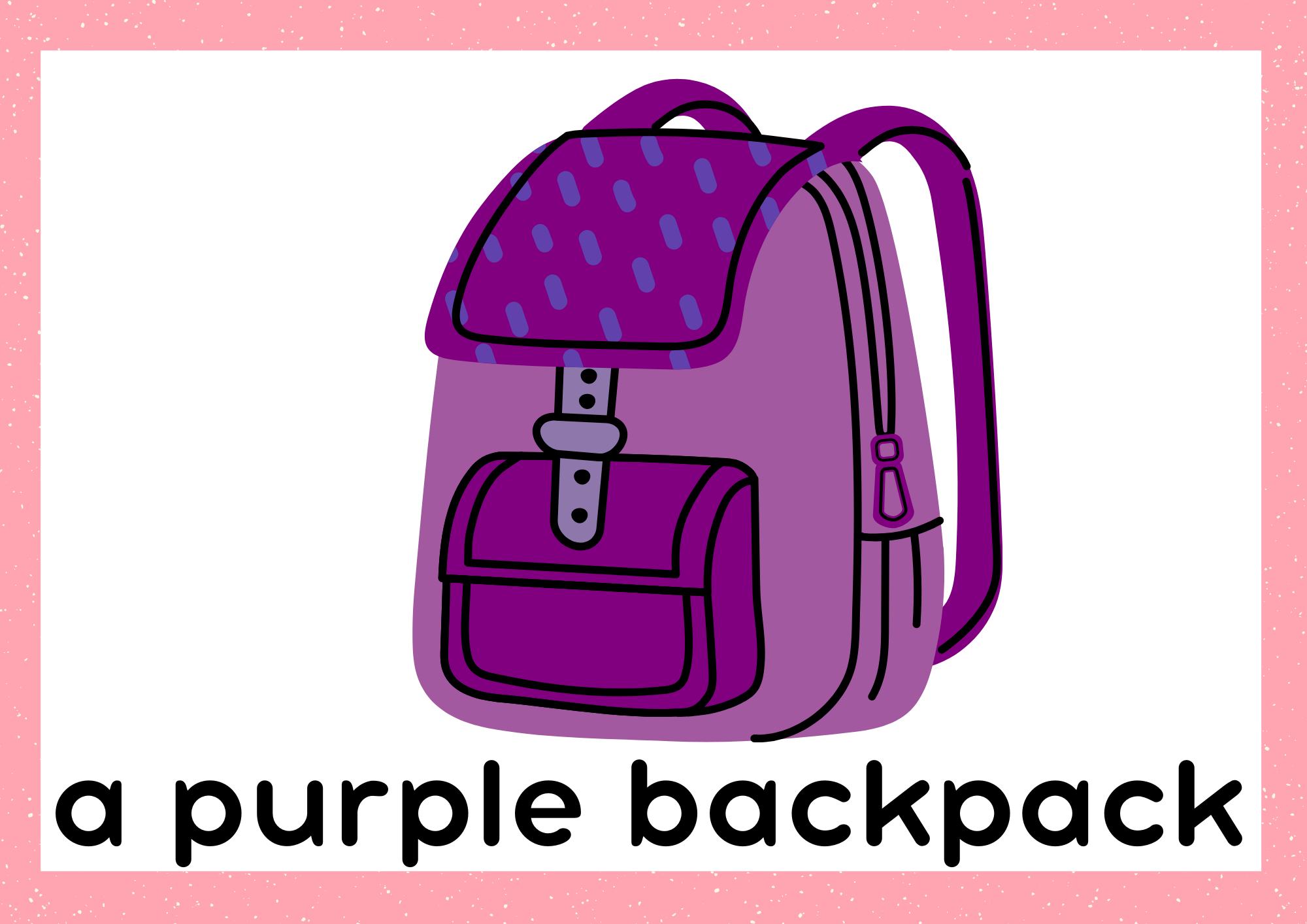 a purple backpack